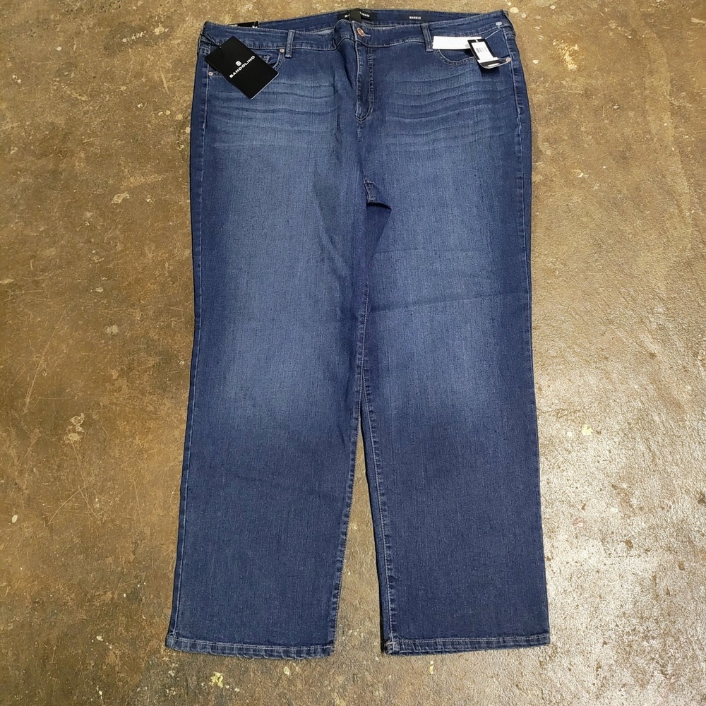 NEW Bandolino Mandie Jeans Women 22W Straight Leg Perfect Stretch Dark Blue NWT